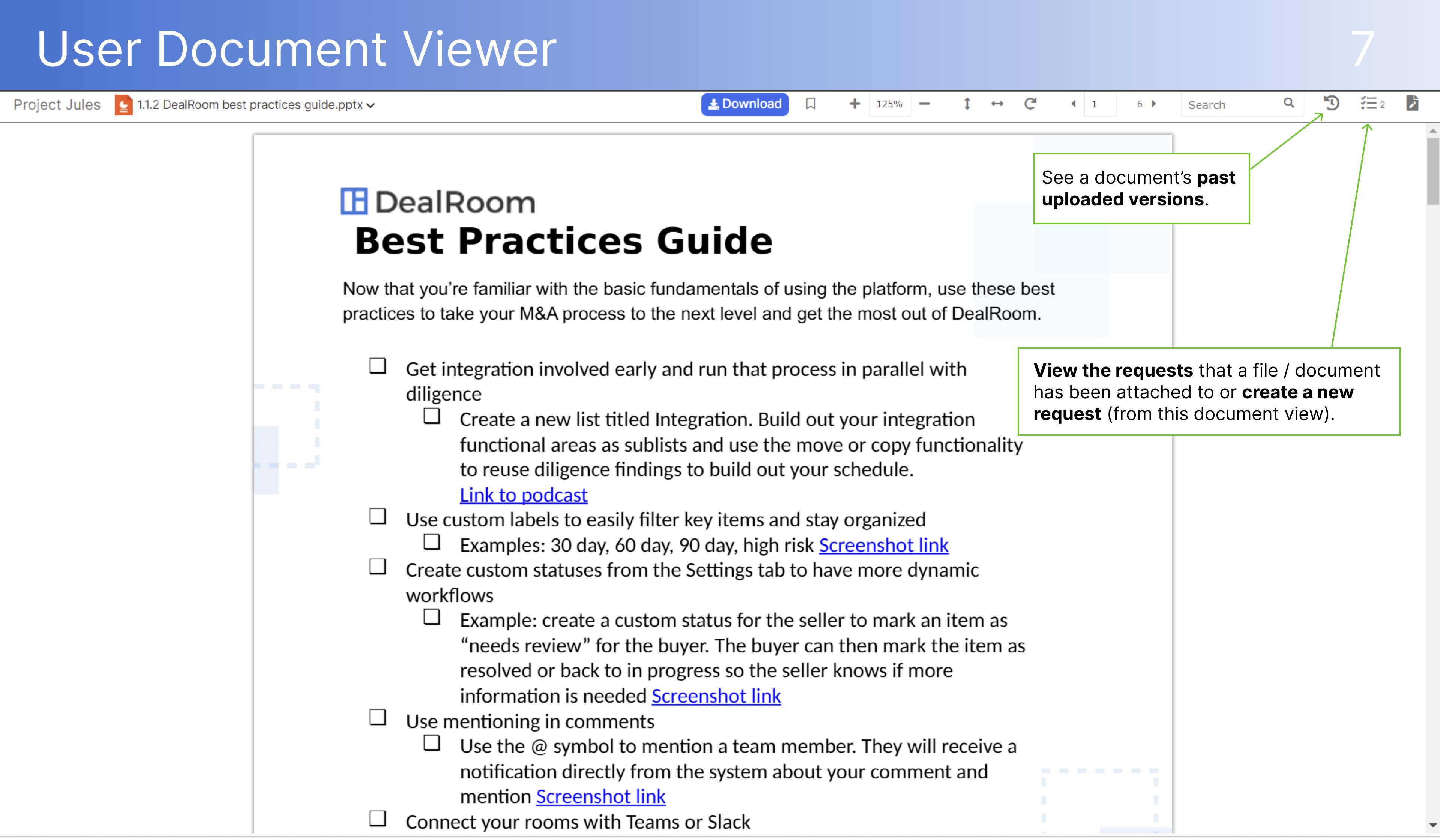 dealroom user document viewer